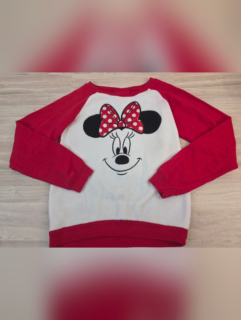 Girls 10/12 Minnie Mouse Red & White Sweatshirt